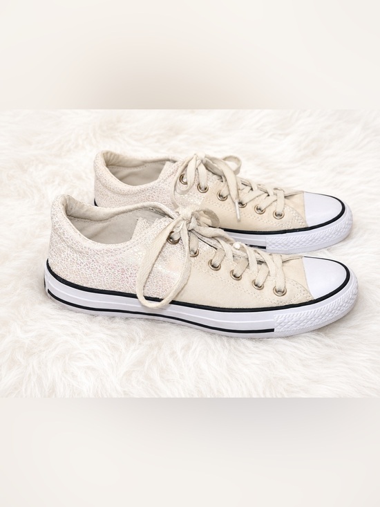 Converse Shoes - Converse All Star Pearl Iridescent Low Top Sneakers Women’s Size 8 White Canvas